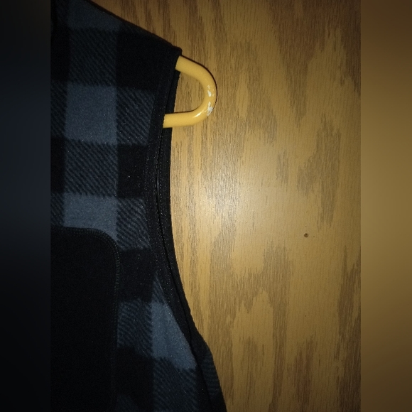 Chaps Sport Vest For Ralph Lauren Europe Mens XL Zip Fleece Black/Grey Plaid - Picture 10 of 16